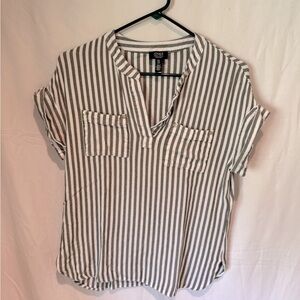 Super soft olive and white striped tee
